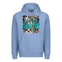 Colony Blue born  raised country Premium Hoodie - NancyCooperArtShop