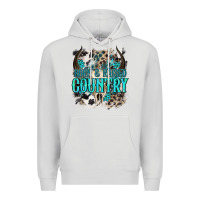 Dove Grey born  raised country Premium Hoodie - NancyCooperArtShop
