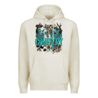 Oatmeal Heather born  raised country Premium Hoodie - NancyCooperArtShop