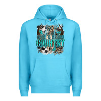 Ocean Blue born  raised country Premium Hoodie - NancyCooperArtShop