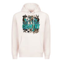 Pale Pink born  raised country Premium Hoodie - NancyCooperArtShop