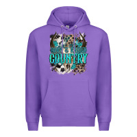 Purple born  raised country Premium Hoodie - NancyCooperArtShop