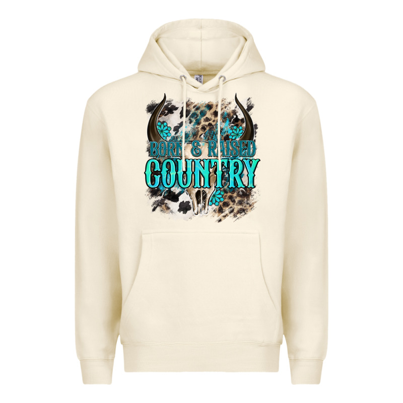 Born  Raised Country Premium Hoodie by NancyCooperArtShop | Teevron
