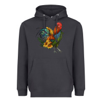 Smoke rooster with sunflowers Heavyweight Hoodie - RanaPortraitStore