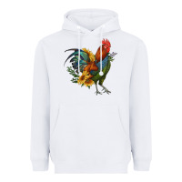 White rooster with sunflowers Heavyweight Hoodie - RanaPortraitStore
