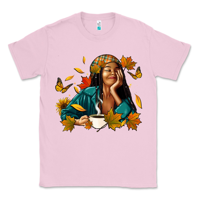 Fall Afro Woman With Coffee Classic Tee by RanaPortraitStore | Teevron