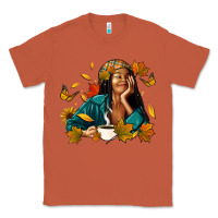 Copper Fall afro woman with coffee Classic Tee - RanaPortraitStore