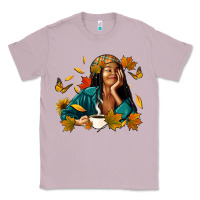 Lilac Fall afro woman with coffee Classic Tee - RanaPortraitStore
