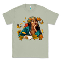 Matcha Fall afro woman with coffee Classic Tee - RanaPortraitStore