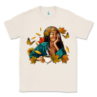 Natural Fall afro woman with coffee Classic Tee - RanaPortraitStore