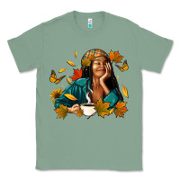 Sage Fall afro woman with coffee Classic Tee - RanaPortraitStore