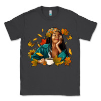 Smoke Fall afro woman with coffee Classic Tee - RanaPortraitStore