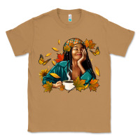 Toasted Coconut Fall afro woman with coffee Classic Tee - RanaPortraitStore