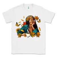 White Fall afro woman with coffee Classic Tee - RanaPortraitStore