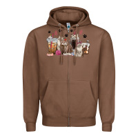 Chestnut siberian cat coffee cups Zipper Hoodie - texasbilliewilder