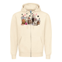 Sandshell siberian cat coffee cups Zipper Hoodie - texasbilliewilder