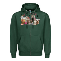 Sports Green siberian cat coffee cups Zipper Hoodie - texasbilliewilder