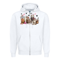 White siberian cat coffee cups Zipper Hoodie - texasbilliewilder
