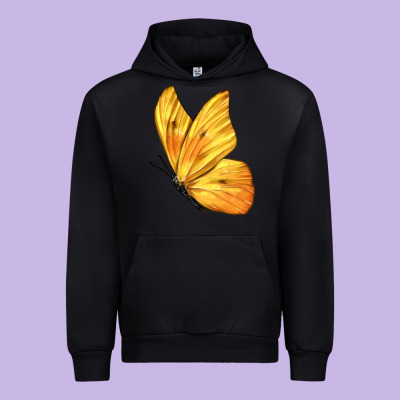Flying Cloudless Sulphur Butterfly Urban Hoodie Designed By Lillyallendesigns