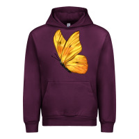 Mauve Wine Flying Cloudless Sulphur Butterfly Urban Hoodie - LillyAllenDesigns