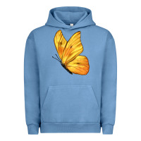 Pigment Pebble Blue Flying Cloudless Sulphur Butterfly Urban Hoodie - LillyAllenDesigns
