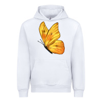 White Flying Cloudless Sulphur Butterfly Urban Hoodie - LillyAllenDesigns