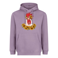 Lavender rooster head with sunflowers Heavyweight Hoodie - RanaPortraitStore