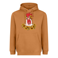 Meerkat rooster head with sunflowers Heavyweight Hoodie - RanaPortraitStore