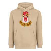 Mushroom rooster head with sunflowers Heavyweight Hoodie - RanaPortraitStore