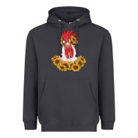 Smoke rooster head with sunflowers Heavyweight Hoodie - RanaPortraitStore
