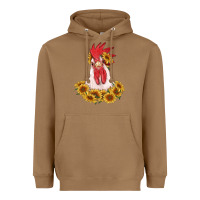 Toasted Coconut rooster head with sunflowers Heavyweight Hoodie - RanaPortraitStore