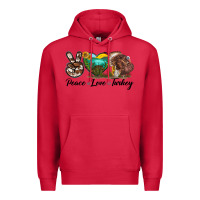 Cardinal peace love turkey Premium Hoodie - LillyAllenDesigns