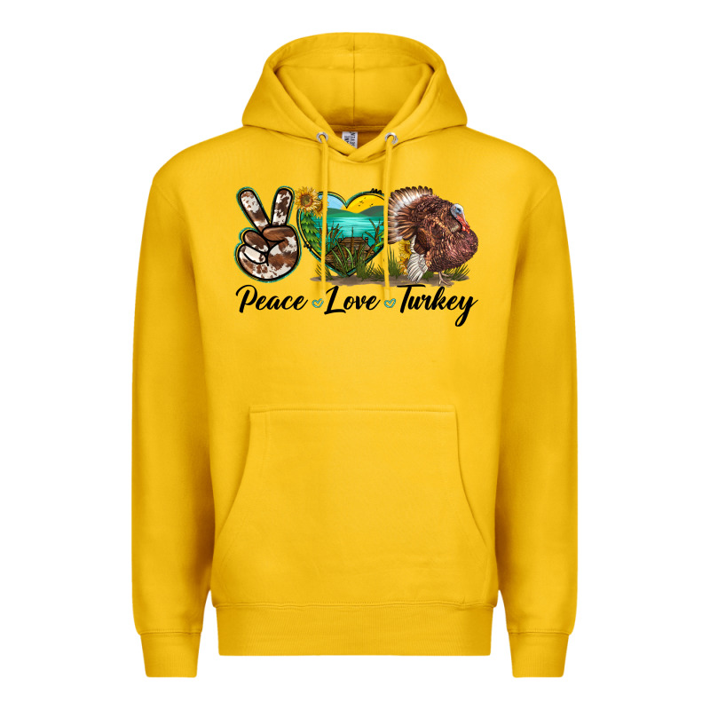 Peace Love Turkey Premium Hoodie by LillyAllenDesigns | Teevron