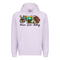 Lilac peace love turkey Premium Hoodie - LillyAllenDesigns