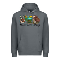 Rock peace love turkey Premium Hoodie - LillyAllenDesigns