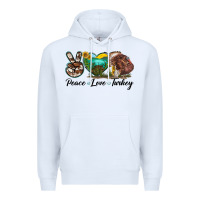 White peace love turkey Premium Hoodie - LillyAllenDesigns