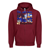Burgundy im just here for the snacks volleyball brother Zipper Hoodie - Zillion Design Studio