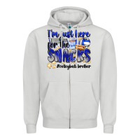 Dove Grey im just here for the snacks volleyball brother Zipper Hoodie - Zillion Design Studio