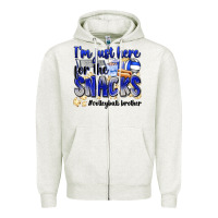 Oatmeal Heather im just here for the snacks volleyball brother Zipper Hoodie - Zillion Design Studio