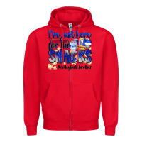 Red im just here for the snacks volleyball brother Zipper Hoodie - Zillion Design Studio