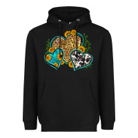 Black leopard cowhide hearts Heavyweight Hoodie - Zillion Design Studio