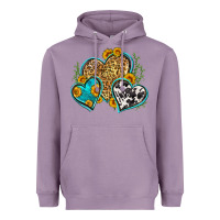 Lavender leopard cowhide hearts Heavyweight Hoodie - Zillion Design Studio