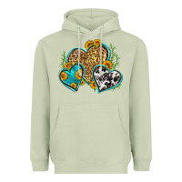 Matcha leopard cowhide hearts Heavyweight Hoodie - Zillion Design Studio