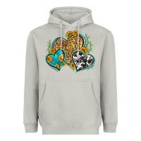 Moon Dust leopard cowhide hearts Heavyweight Hoodie - Zillion Design Studio