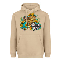 Mushroom leopard cowhide hearts Heavyweight Hoodie - Zillion Design Studio