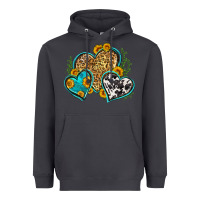 Smoke leopard cowhide hearts Heavyweight Hoodie - Zillion Design Studio