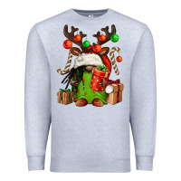 Heather Grey christmas afro gnomes Premium Sweatshirt - FaDigitalArtStudio