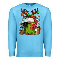 Ocean Blue christmas afro gnomes Premium Sweatshirt - FaDigitalArtStudio