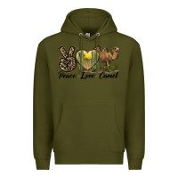 Army Green peace love camel Premium Hoodie - LillyAllenDesigns