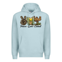 Blue Mist peace love camel Premium Hoodie - LillyAllenDesigns